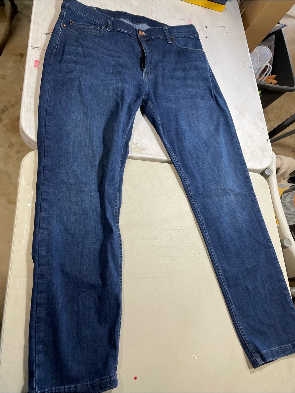 Men's Straight Jeans in Dark Blue Denim